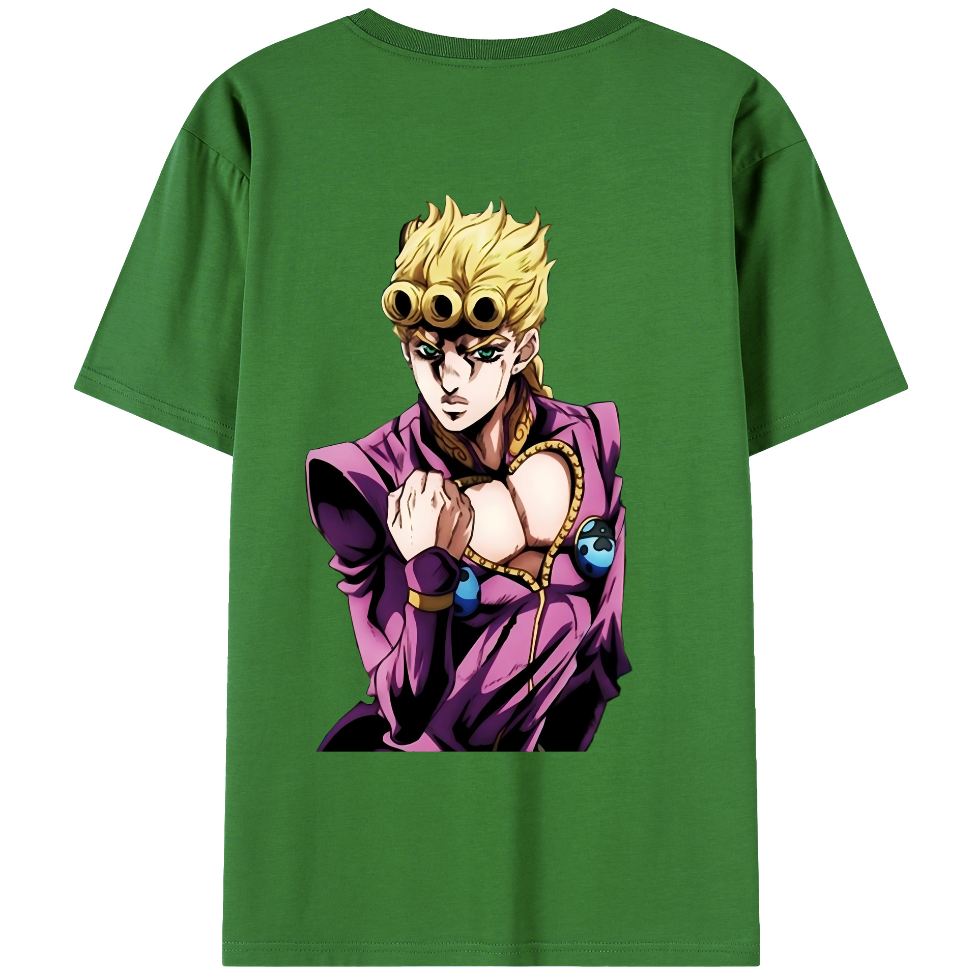 （画像用） ジョジョの奇妙な冒険 ジョルノ?ジョバァーナ JoJo's Bizarre Adventure Giorno Giovanna レディース半袖Tシャツ(バックプリント)